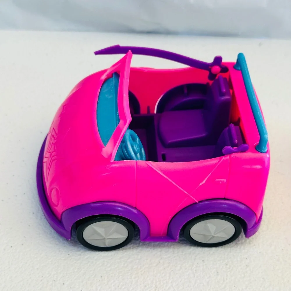 Mattel Polly Pocket Dolls and Pink Convertible Car Set‎ Girls OS Pink Excellent